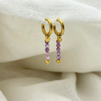 Oorbellen Happy purple stones