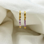 Oorbellen Happy purple stones