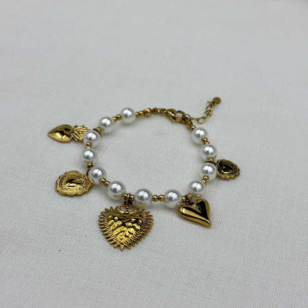 Armband Vintage Pearl Hearts