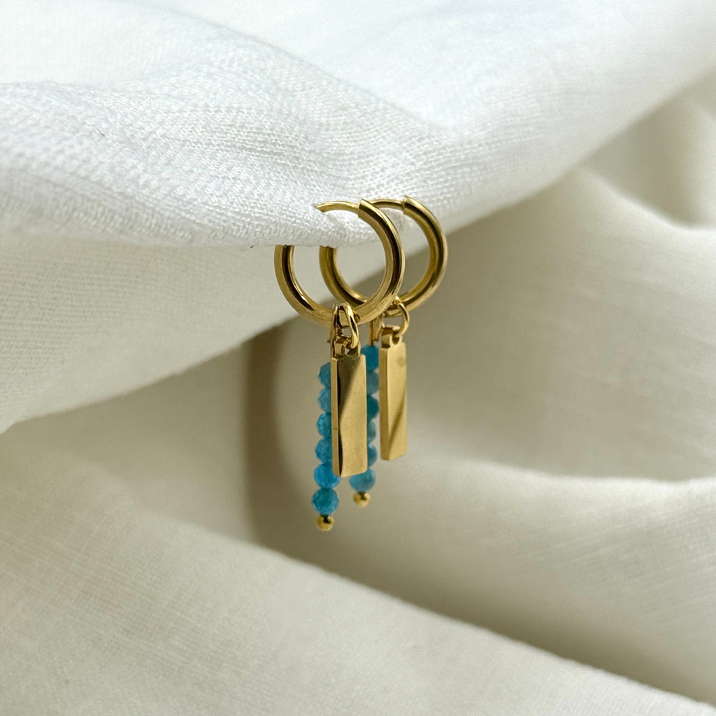 Oorbellen tropical light blue