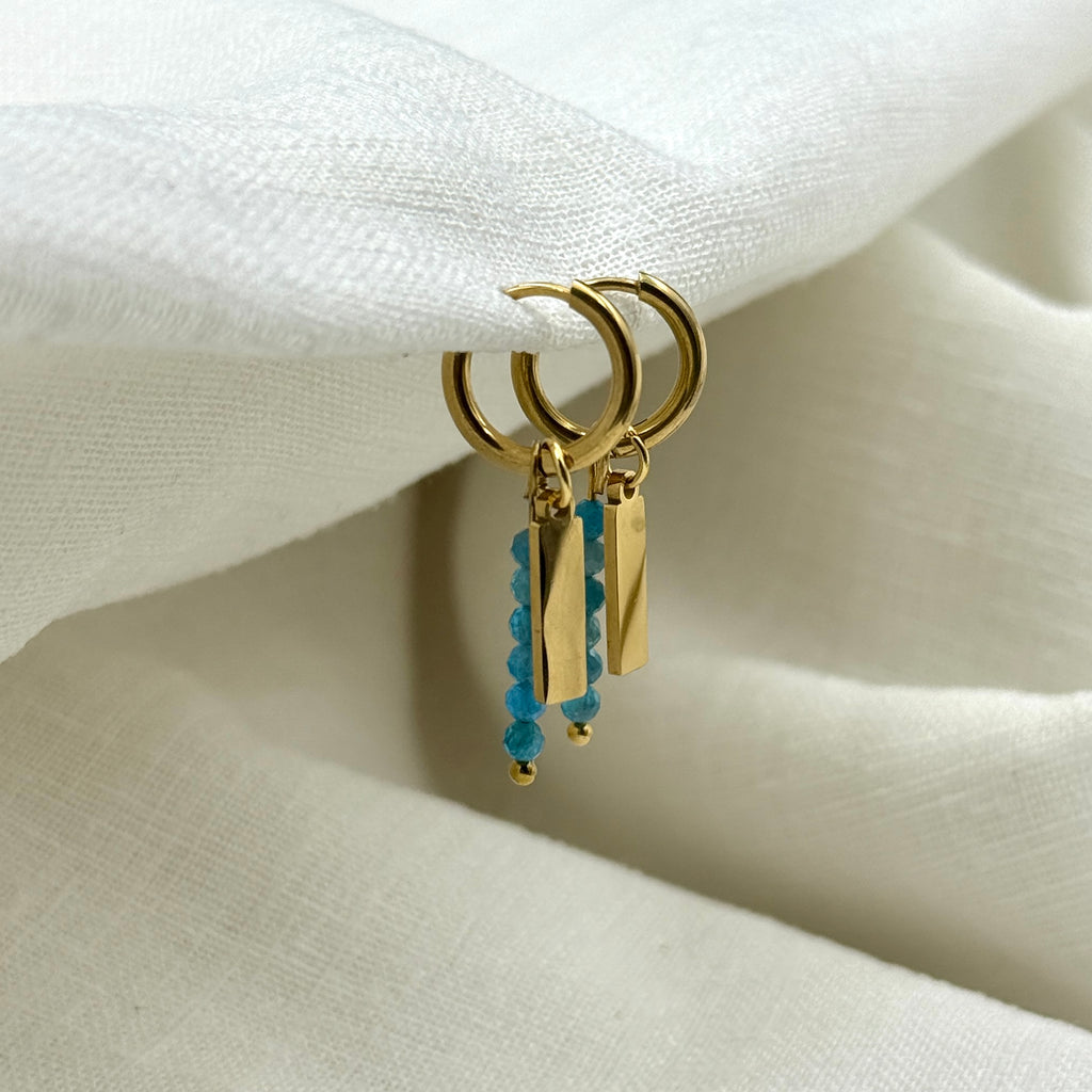 Oorbellen tropical light blue