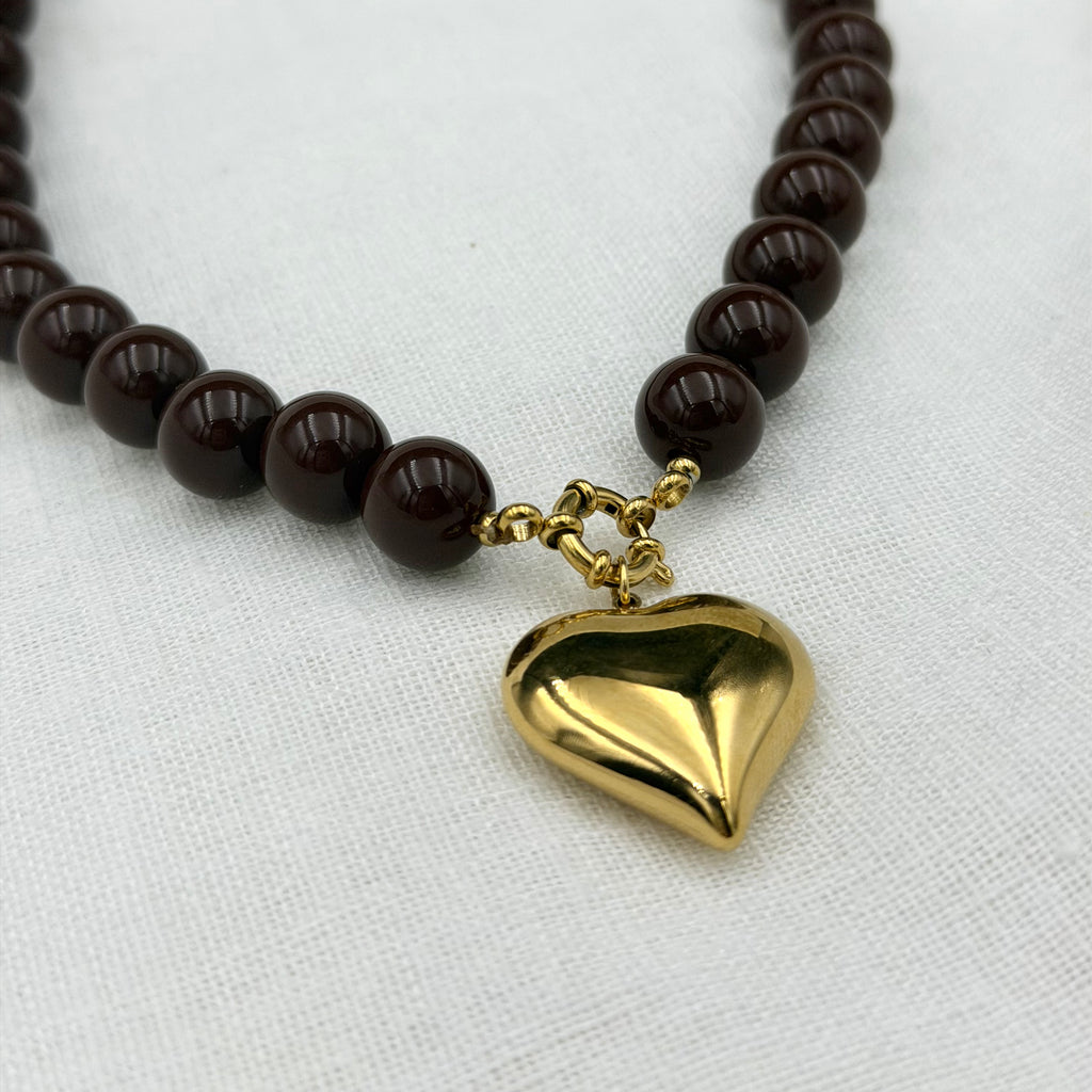 Ketting brown heart