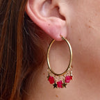 Oorbellen floating pink stars