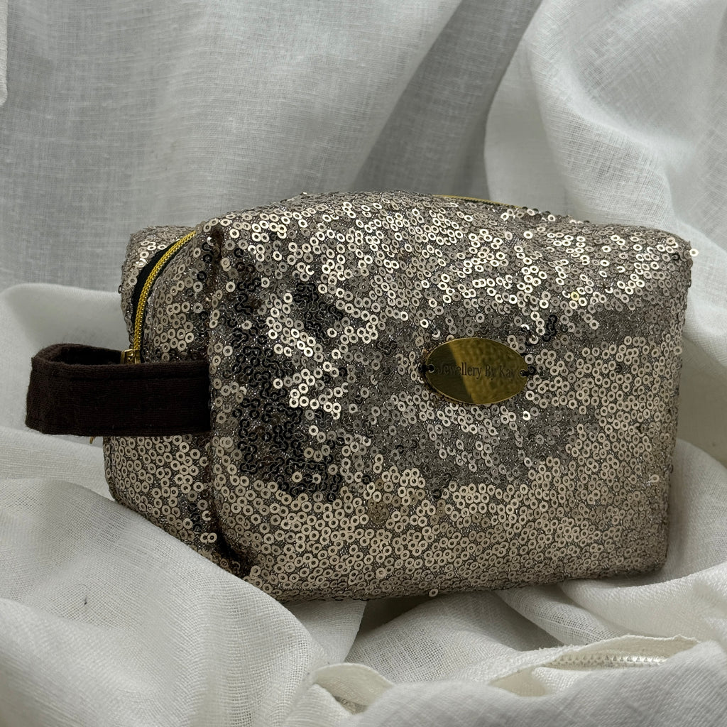 Glitter makeup bag
