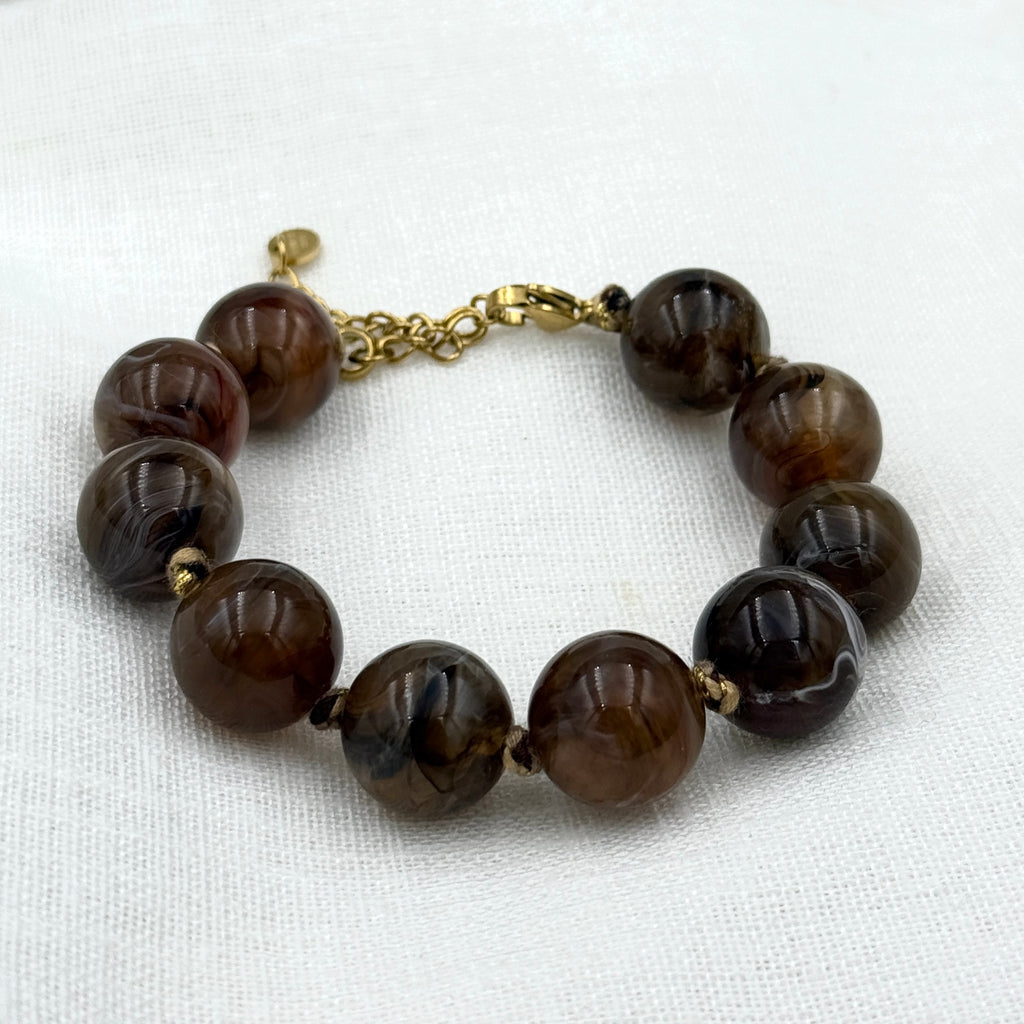 Big Brown Short Beads