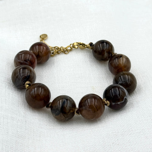 Big Brown Short Beads