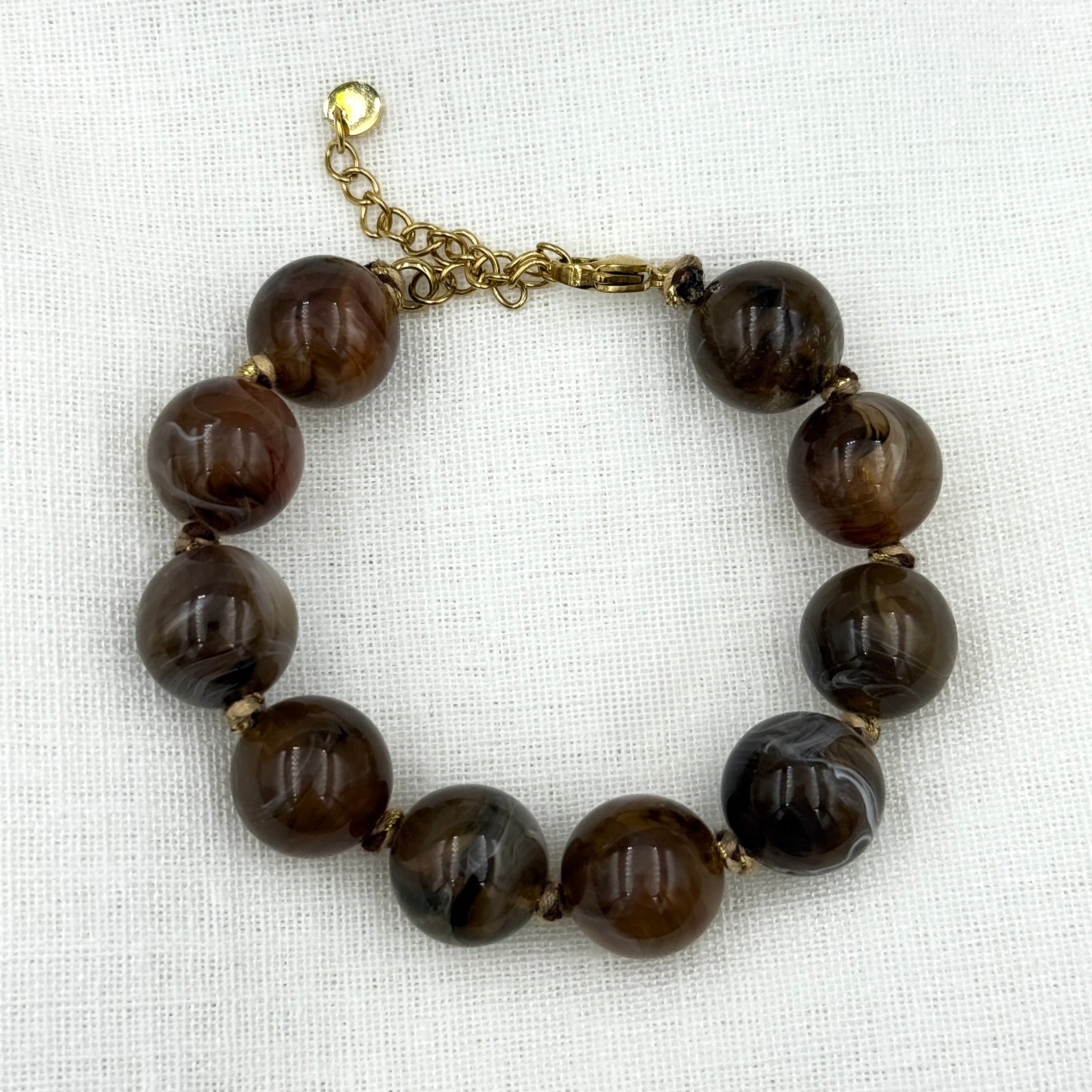 Big Brown Short Beads