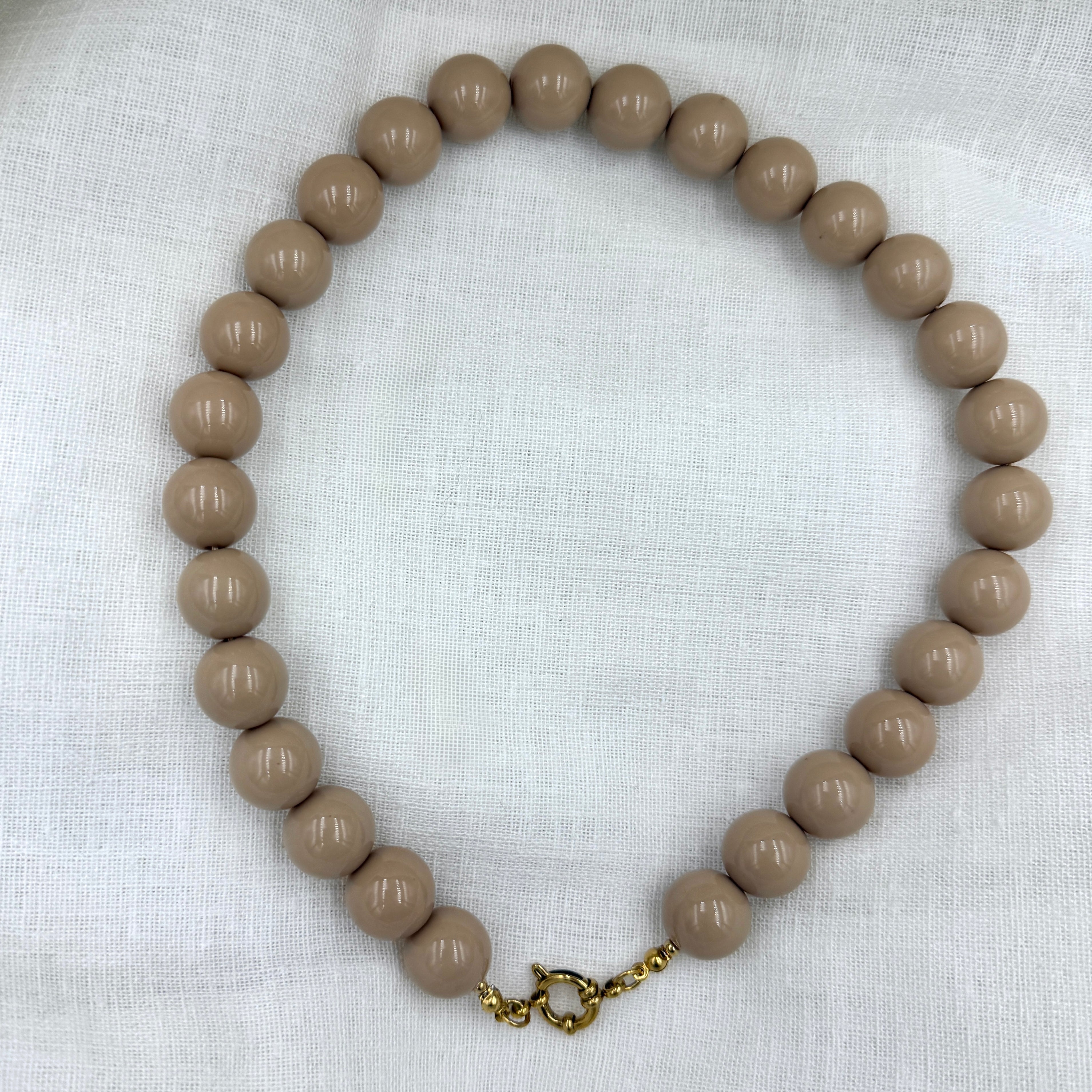 Kralen Ketting Soft Khaki