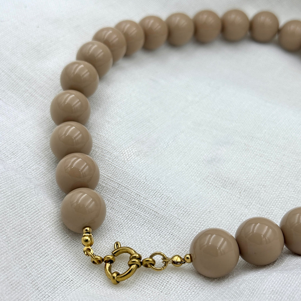Kralen Ketting Soft Khaki