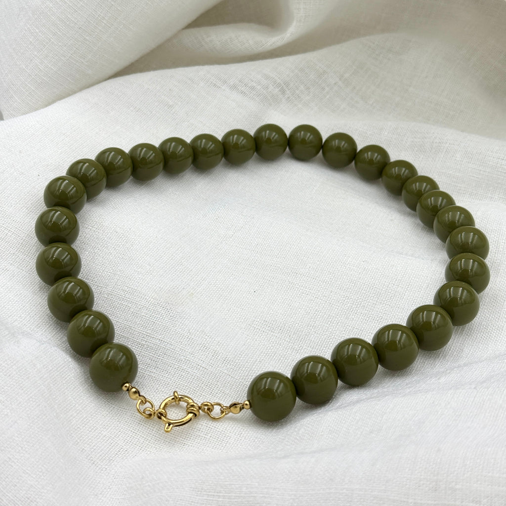 Kralen ketting Army green