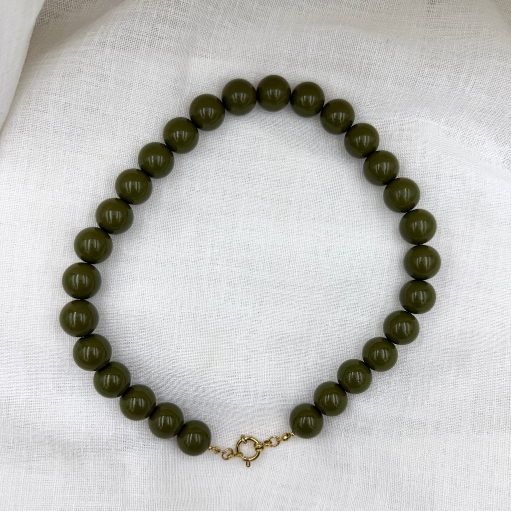 Kralen ketting Army green
