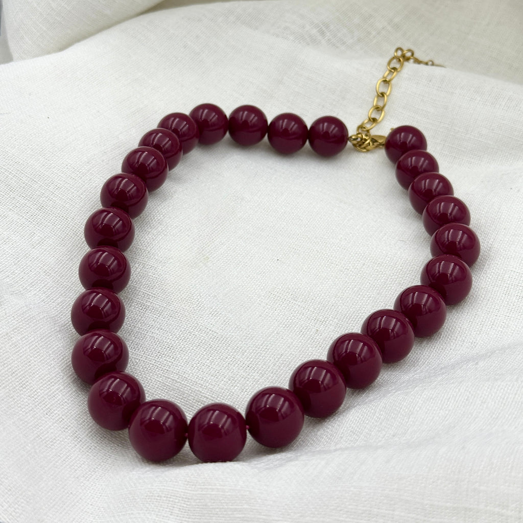 Kralen ketting Happy fuchsia