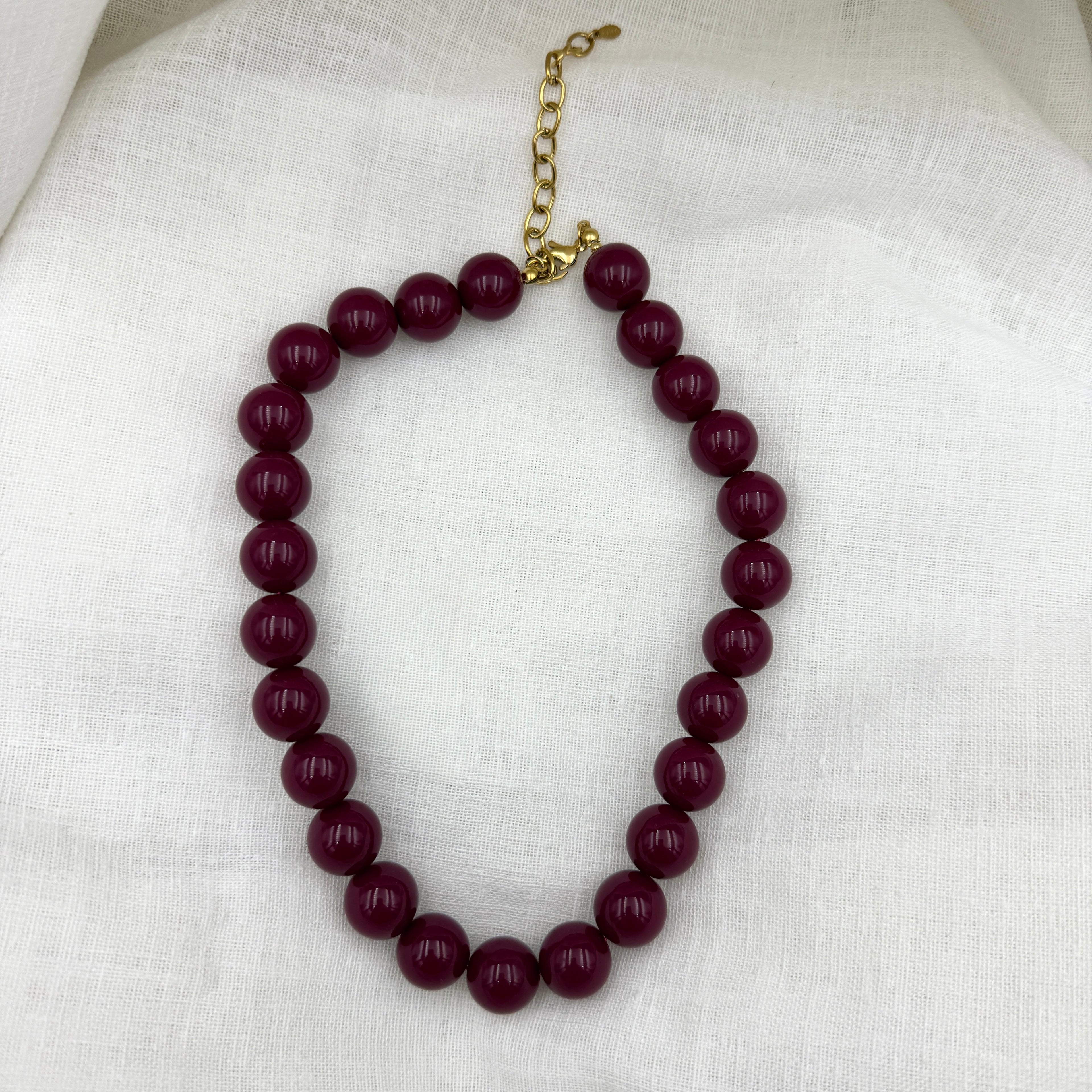 Kralen ketting Happy fuchsia
