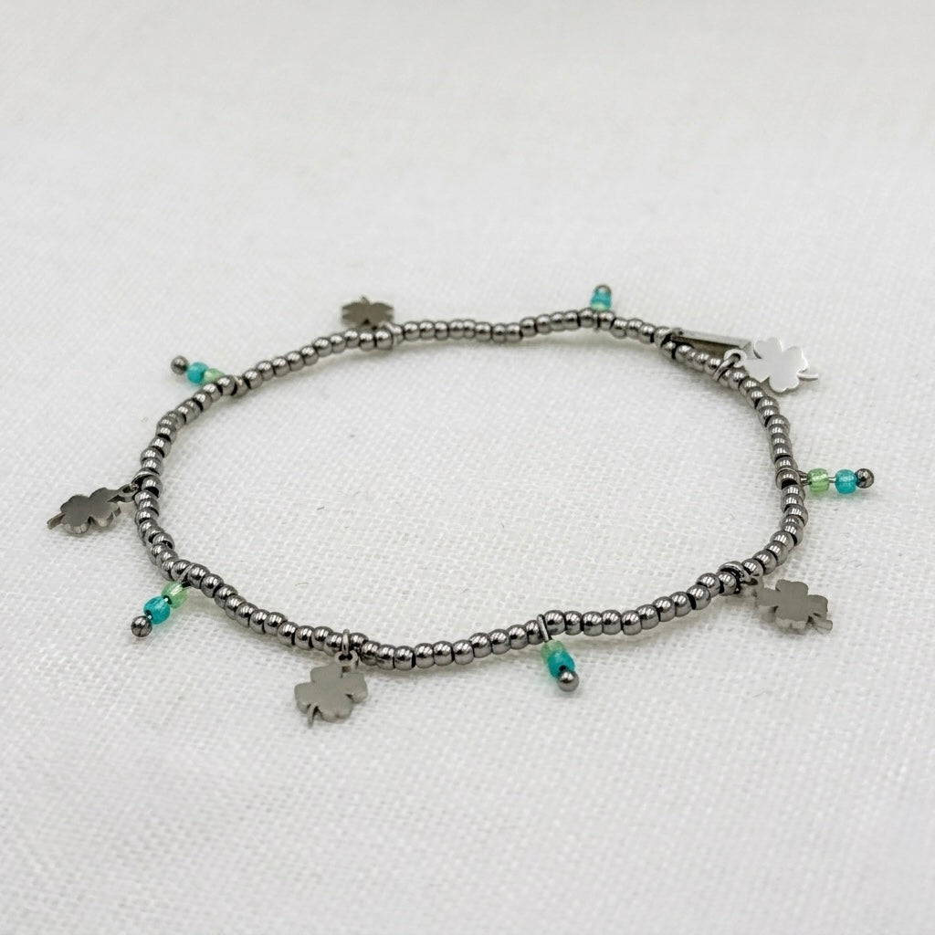 ARMBAND LUCKY BLUE Zilver