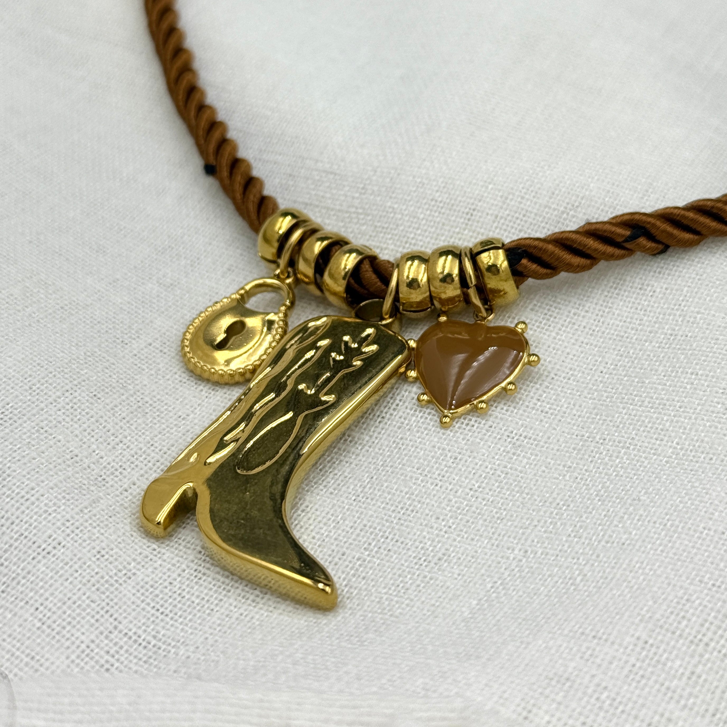 Ketting Cowboyboot Charm