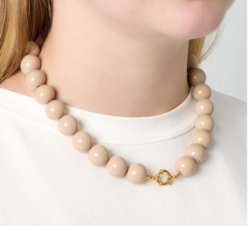 Kralen Ketting Soft Khaki