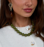 Kralen ketting Army green